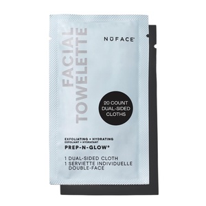 image:imageNuFACE PrepNGlow Facial Towelettes  2in1 Exfoliating  Cleansing Makeup Remover Wipes Hyaluronic Acid Travel Face Wipes to Hydrate amp Brighten for Glowing Skin  20 Individually Wrapped Cloths20 Count Pack of 1